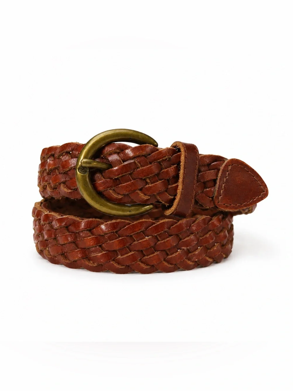 Vintage Dockers K3000W Brown Braided Leather Belt Medium